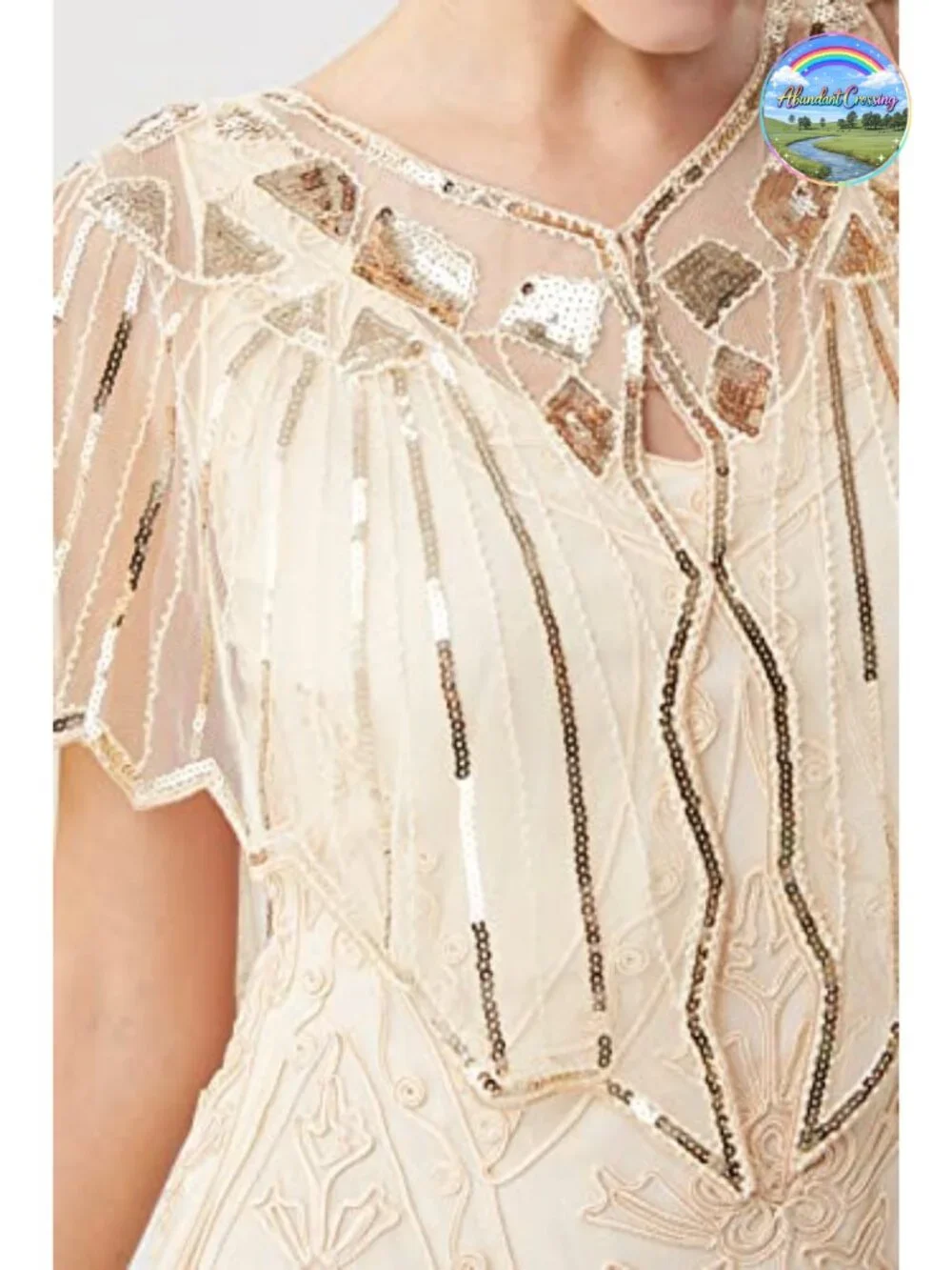 Sequin Beaded See-through Shawl Wrap Evening Cape Great Gatsby Wedding Party